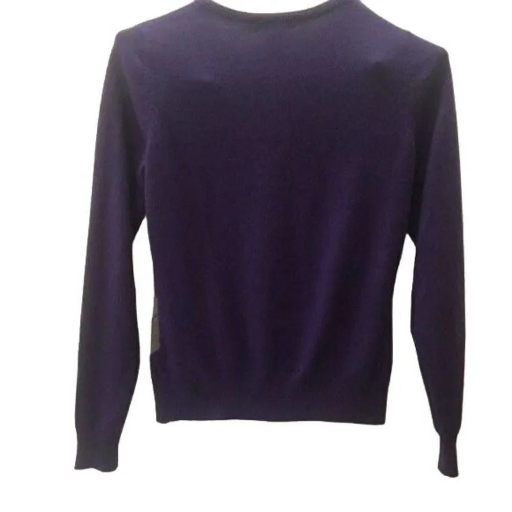 New York & Company‎ Purple Argyle Button-Down Cardigan Sweater - Picture 5 of 11